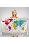 Wall Cover / Carpet Flag Detailed Turkish Current World Map -3968 - 3