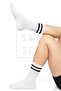 Bamboo Unisex Tennis College Striped Premium White Seamless Socks Pack of 3 - 5