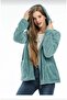 Hooded Zippered Plush Cardigan - 3