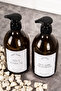 2-Piece Amber Glass White Labeled Liquid Soap and Dish Detergent Set Soap Dish Set Organizer - 3