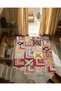 Multicolored Mixed Flower and Geometric Patterned Modern Decorative Carpet 3299 - 4