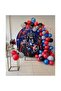 50 Pieces - Spiderman Themed Balloon Chain Set (Navy Blue - Red-grey-black Balloon)