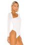 Women's Asymmetrical Cut Long Sleeve Bodysuit - 3