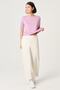 Pink Crew Neck Crop T-shirt