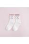 5 Pairs Women's White Leave Me Alone Patterned College Socks - 4