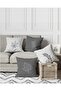 Gray Off-White Background Dry Wild Flower Leaf Themed Digital Printed Decorative Throw Pillow Cover - 2