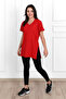 Women's V-Neck Slit T-Shirt 8783-22 - 4