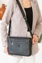 Ancela Black Embossed Print Women's Shoulder and Crossbody Bag 23X27E in the West