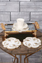 Ivy Gold 6-Piece Cocktail Presentation Napkin Linen Linen Fabric Embroidered Presentation Napkin - 4