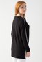 Women's Black Collar White Piping Detailed Side Slit Blouse - 4