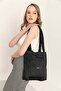 Fashion Women's Black Waterproof Fabric Zippered Hand, Arm and Shoulder Bag - 3
