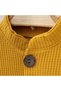 Newborn Baby Girl-Boy Waffle Buttoned Jumpsuit and Hat Set Newborn Baby Hospital Outlet Mustard - 2