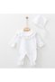 Newborn Baby Girl Rosa Rompers Set Terikoton Lace Lora Hat Woven Baby Set Ecru