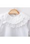 Newborn Baby Girl Rosa Rompers Set Terikoton Lace Lora Hat Woven Baby Set Ecru - 2