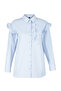 Light Blue Shoulder Pearl Detail Cotton Woven Shirt Tctss24Tg00011 - 7