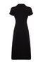 Black Polo Neck Color Block Skater/Flared from the Waist Cotton Stretchy Knit Midi Dress TWOSS24EL00480 - 8