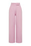 Pembe Cırt Cırt Kapamalı Yüksek Bel Pileli Wide Leg/Geniş Kesim Örme Pantolon TWOAW24PL00177 - 6