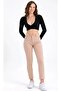 Beige Skinny Leg High Waist Gathers - 4