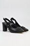 ®| PC-53113- 3592 Black Leather Women's Heeled Shoes - 2