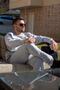 Men's Light Gray Comfortable Fit Embroidery Detailed Sweat Tracksuit Set 21eestbakt - 7