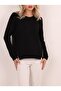 Women's Black Side Zippered Knitwear Sweater - 2