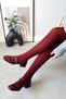 Women's Audrey Claret Red Patent Leather Open Back Square Toe Helmet Short Block Heeled Cherry Red Shoes - 3