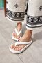 Lambo Women's White Flip-Flop Platform Beach-day Eva Slippers - 8