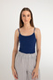 Soft Touch String Strap Blouse Navy Blue - 4