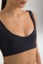 Soft Touch V-Neck Cropped Top Charcoal Grey - 3