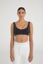 Soft Touch V-Neck Cropped Top Charcoal Grey - 2