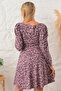 Women's brown floral side pleated Dress - 8