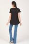 Women's Black 100% Cotton Long Back Comfort-fit T-shirt - 3
