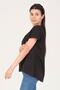 Women's Black 100% Cotton Long Back Comfort-fit T-shirt - 5