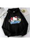 Hooded Hello Kitty Sanrio Printed Black Color Sweatshirt - 2