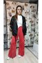 Cotton Double Pocket, Elastic Waist, Leg Slit, Washed Shalwar Trousers