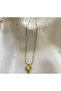 Gold Color Gold Heart Steel Necklace - 2