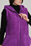 Women's Purple Long Zipper Vest - 5