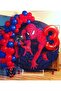 50 Pieces - Spiderman Themed - ( Spiderman ) - Metallic Navy Blue - Red Balloon Chain Set