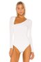 Women's Asymmetrical Cut Long Sleeve Bodysuit - 2