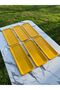 6-Piece Baton Yellow Metal Single Person Decorative Candle, Tea, Coffee and Cake Serving Presentation Tray
