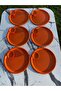 2 Model 6-Piece Orange Round Tray and 6-Piece Orange Macaron Bowl Coffee and Pastry Serving Presentation Tray - 2