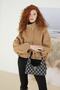 Black Checkers Canvas Women's Shoulder Bag 05Po22K1596