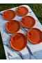 2 Model 6-Piece Orange Round Tray and 6-Piece Orange Macaron Bowl Coffee and Pastry Serving Presentation Tray - 3