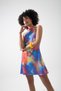Quen Halter Back Low-cut Printed Mini Dress - 7