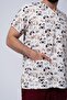 Pios Men's Bone Dog Patterned Lycra Uniform-Scrubs-Single Top - 5