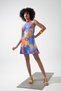 Quen Halter Back Low-cut Printed Mini Dress - 3