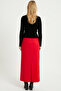 Hijab Closed Slit Long Straight Red Pencil Skirt - 3