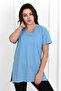Women's V-Neck Slit T-Shirt 8783-22 - 2