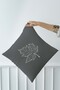Gray Off-White Background Dry Wild Flower Leaf Themed Digital Printed Decorative Throw Pillow Cover - 8