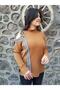 Women's Tan Open Shoulder Stoned Steel Knit Sweater - 2